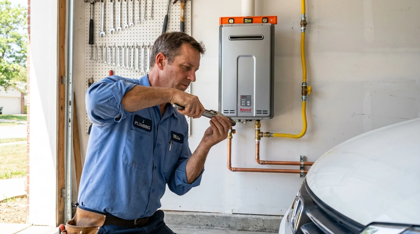 Tankless water heater installation by a Johns Plumbing LLC plumber in Temple City